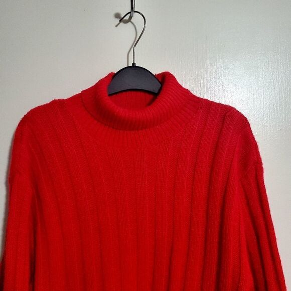 Le Tigre Red Knit Turtleneck Sweater Top Size XL - Picture 2 of 7